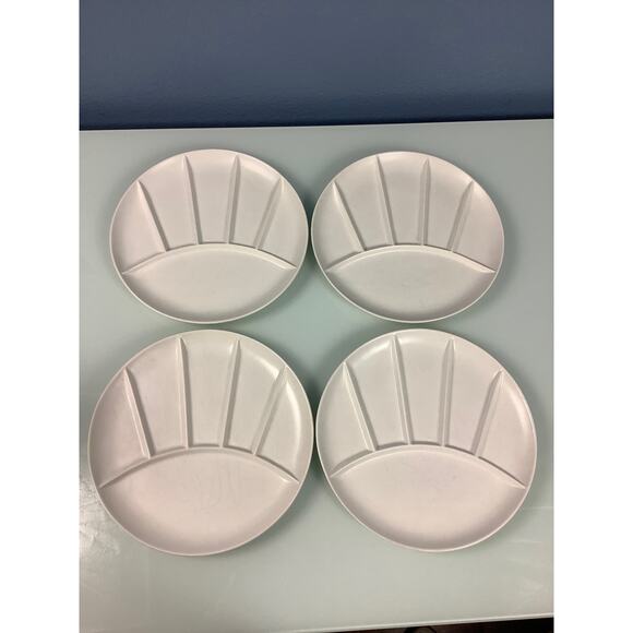 Vintage Divided Fondue or Raclette plates Japan 1970s set of 4 - Picture 6 of 11